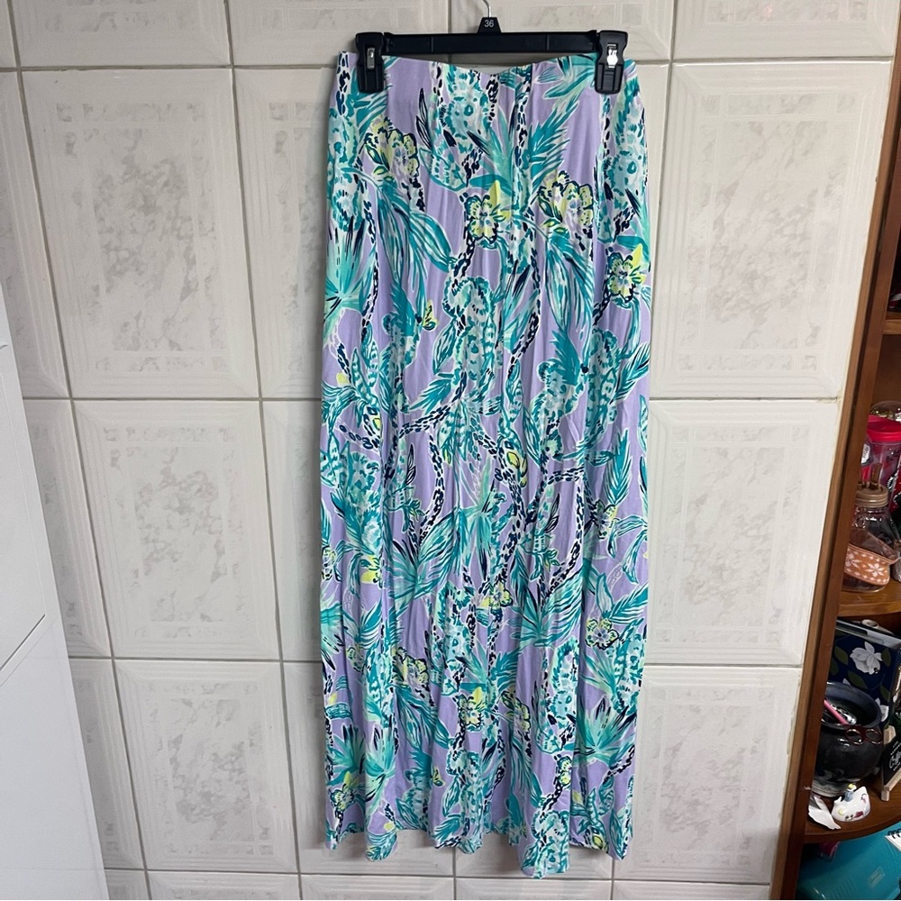 Lilly Pulitzer Suri Maxi Skirt Large It’s Impawsible Kola Bear - Picture 7 of 8